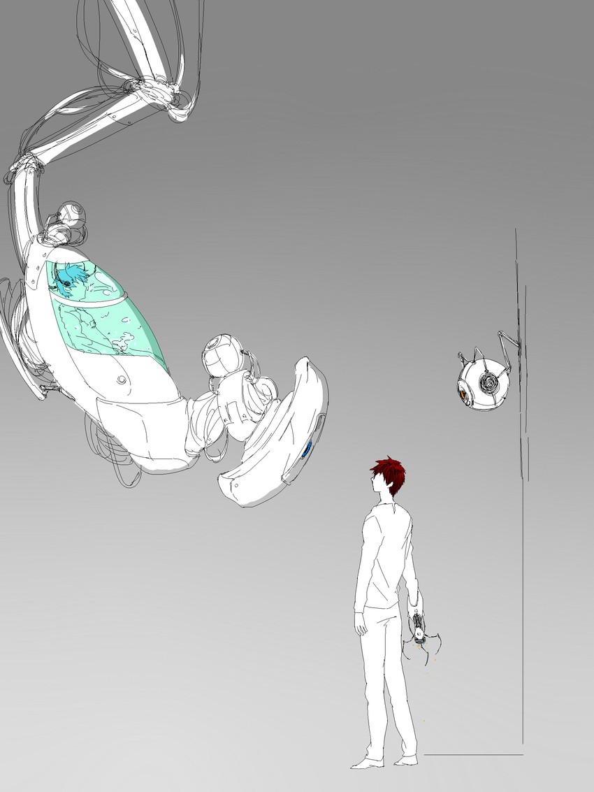 aomine daiki, akashi seijuurou, and glados (kuroko no basuke and 2 more) drawn by shinoka