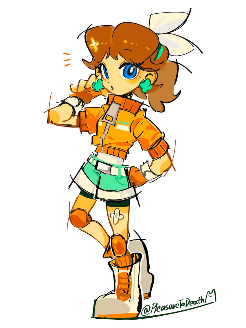 princess daisy (mario and 2 more) drawn by pleasure2death