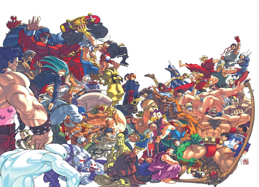chun-li, cammy white, ryu, kasugano sakura, ken masters, and 46 more (street fighter and 6 more) drawn by arnold_tsang and udon_entertainment