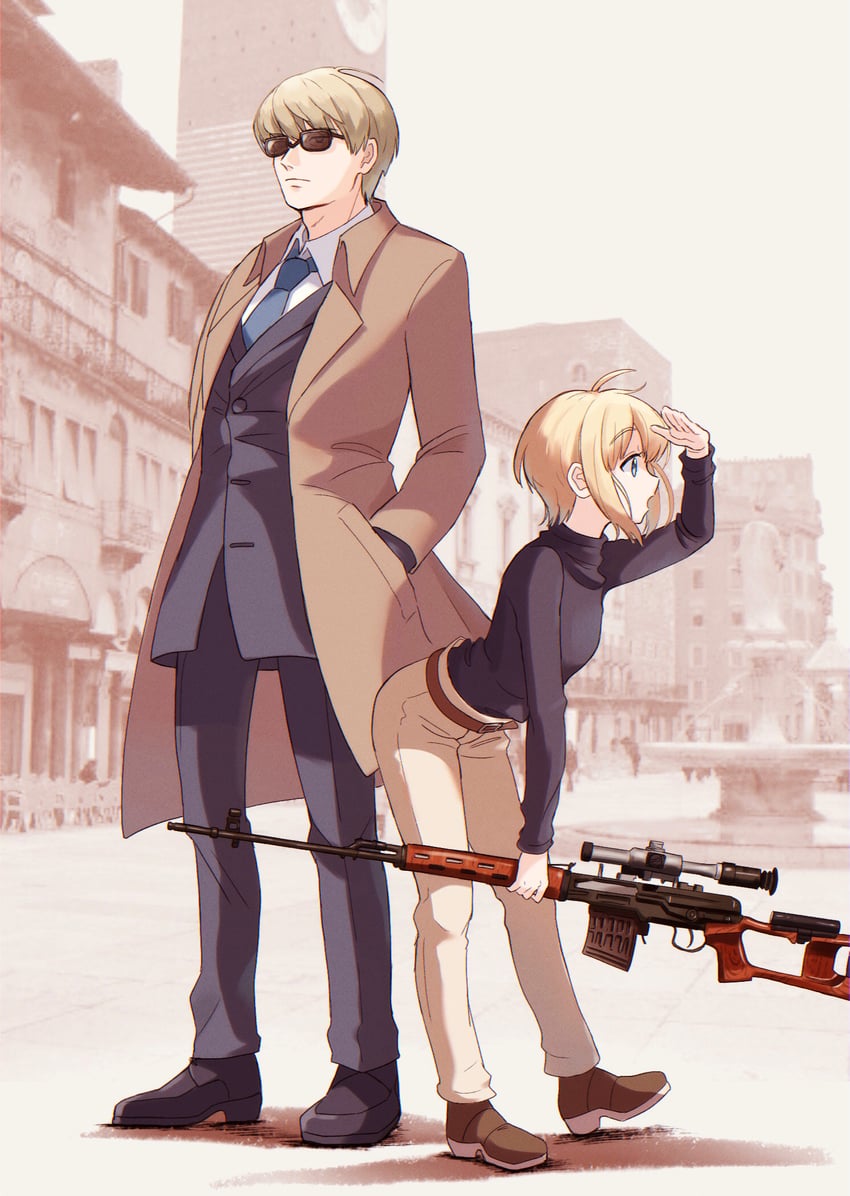 rico and jean croce (gunslinger girl) drawn by nasubi_(1ra1ri1ko2cho1mi2na)