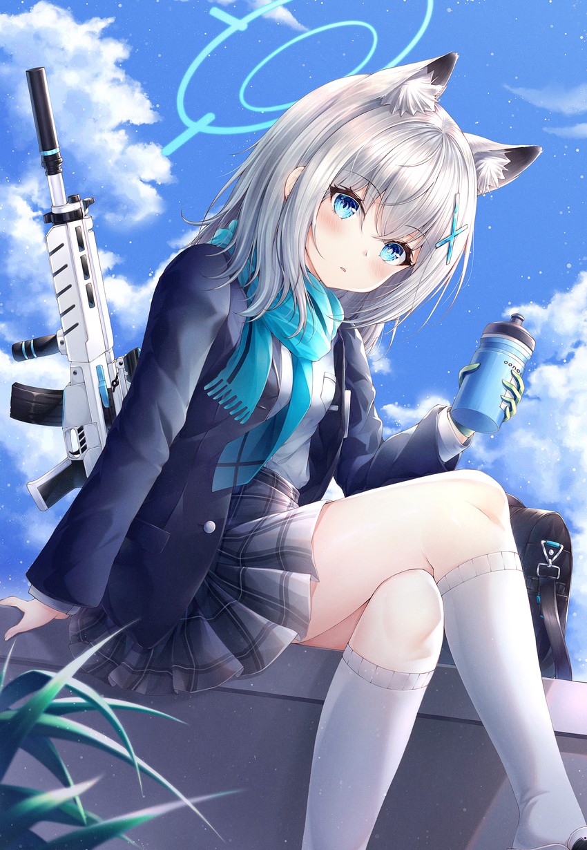 shiroko (blue archive) drawn by ichizon