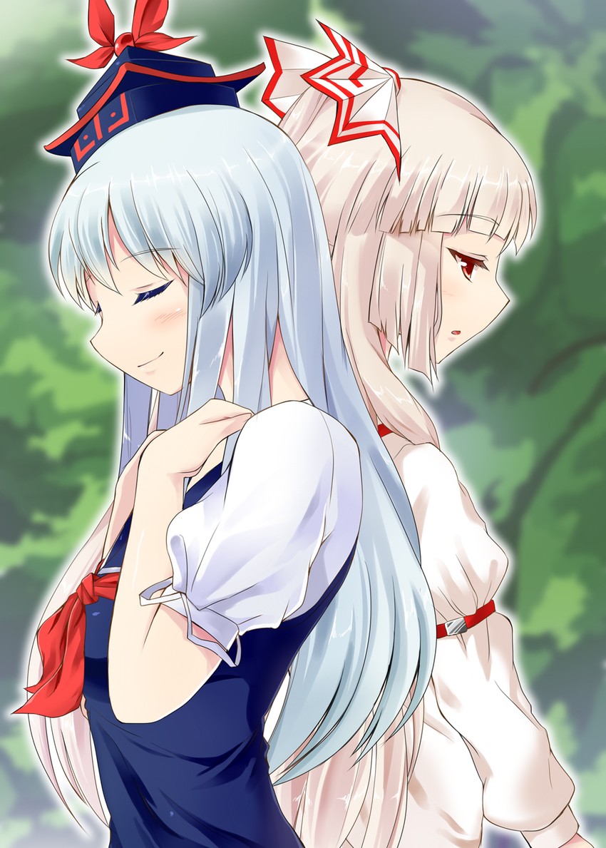 fujiwara no mokou and kamishirasawa keine (touhou) drawn by yamagara_tasuku