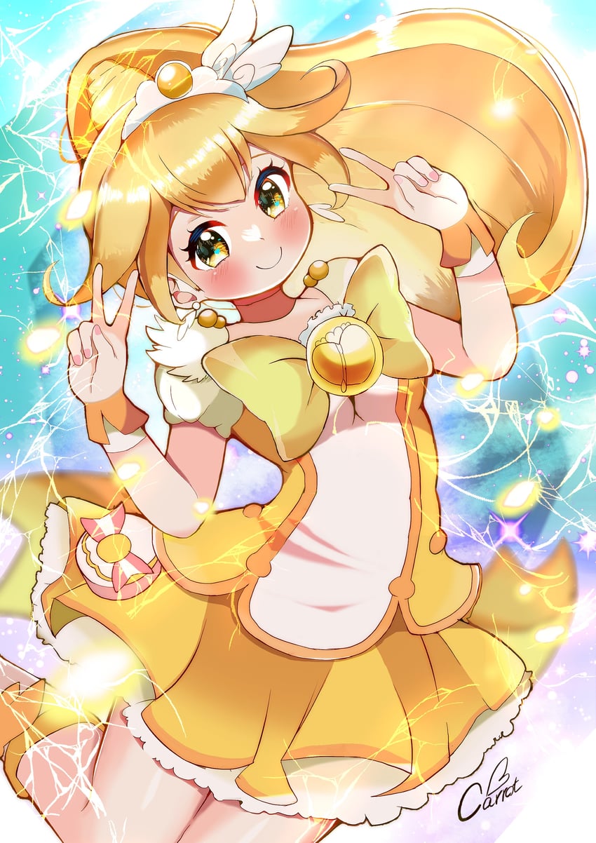 kise yayoi and cure peace (precure and 1 more) drawn by carrot_summer