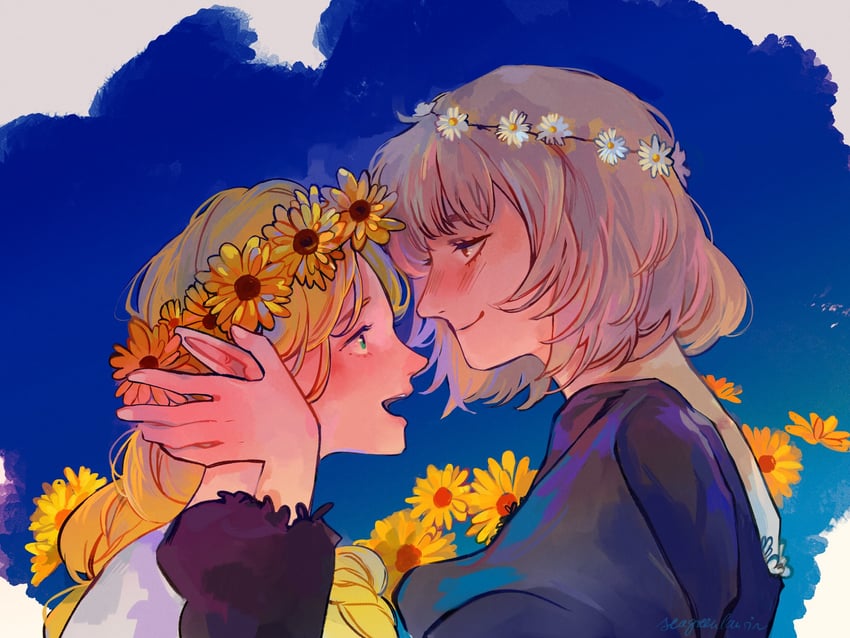 marcille donato and falin touden (dungeon meshi) drawn by seagreenlaurin