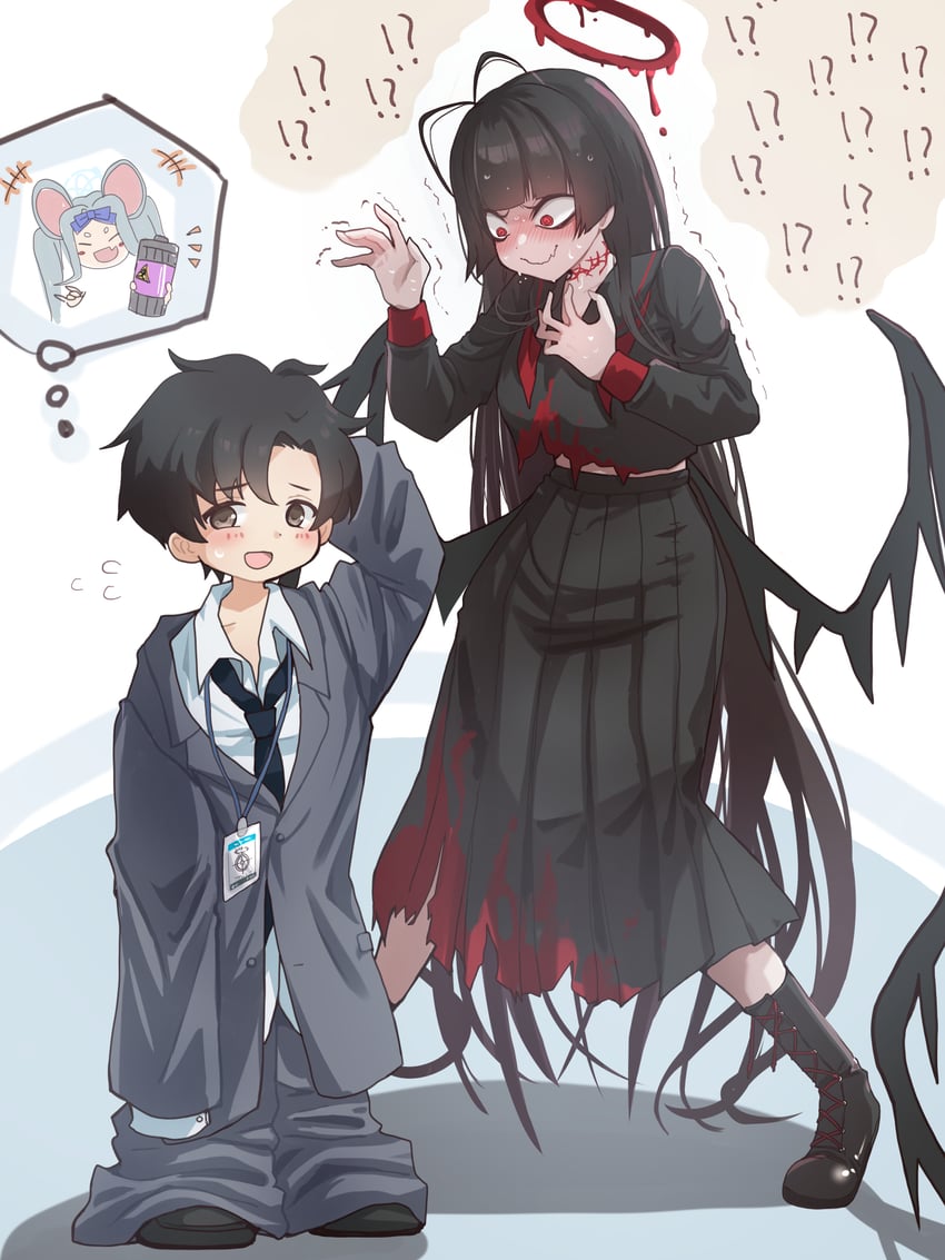sensei, tsurugi, and saya (blue archive and 1 more) drawn by komena_(shinyday312)