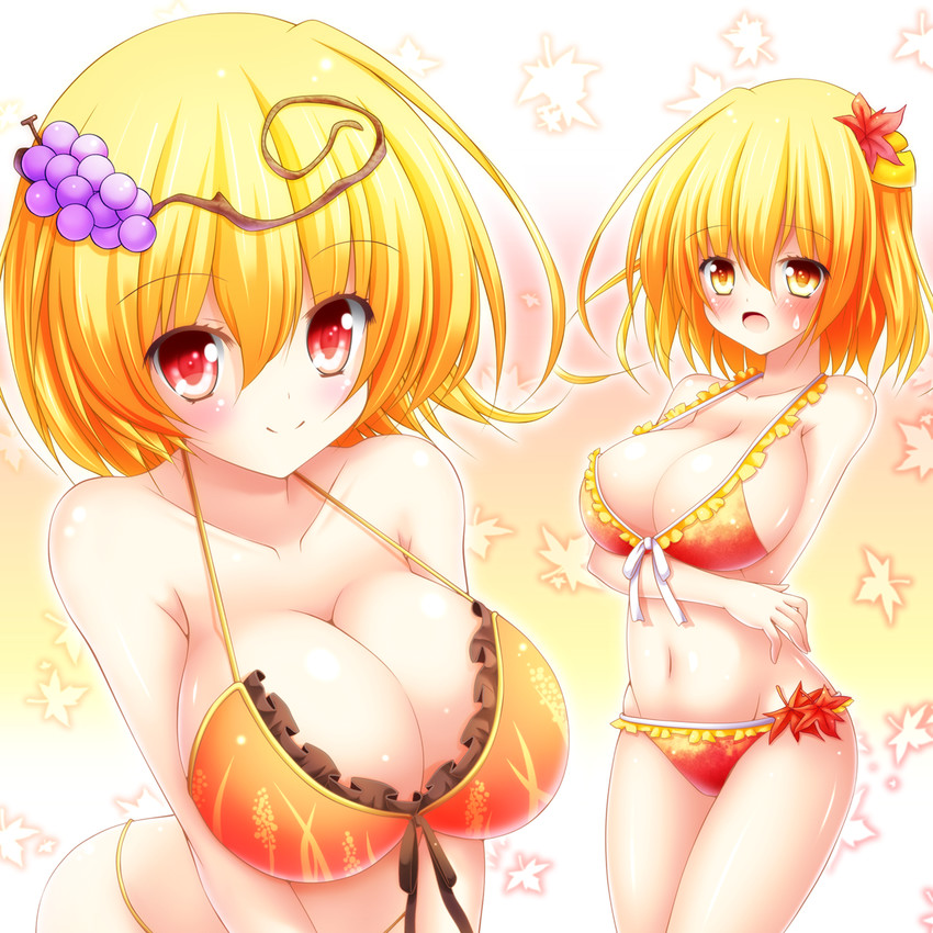 aki minoriko and aki shizuha (touhou) drawn by osashin_(osada)