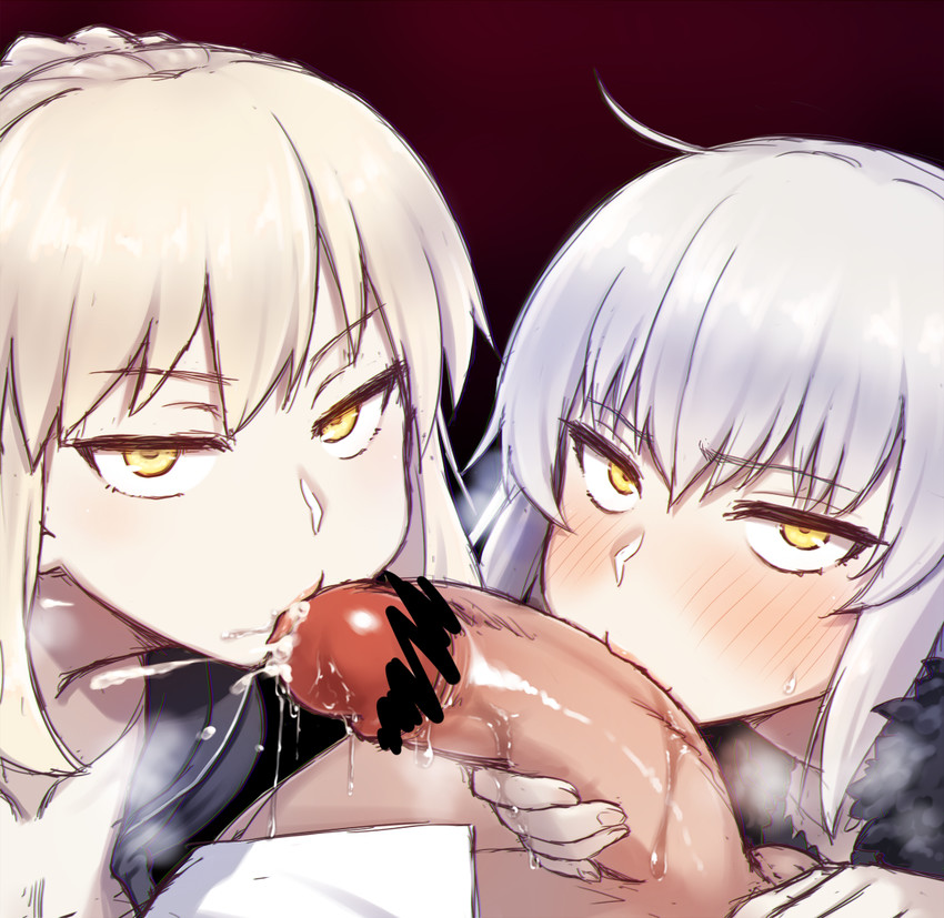 artoria pendragon, jeanne d'arc alter, and saber alter (fate and 1 more) drawn by kou_(garakuta_teikoku)