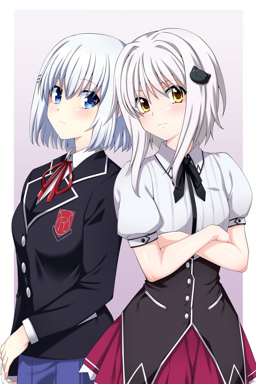 toujou koneko and tobiichi origami (high school dxd and 1 more) drawn by lindaroze