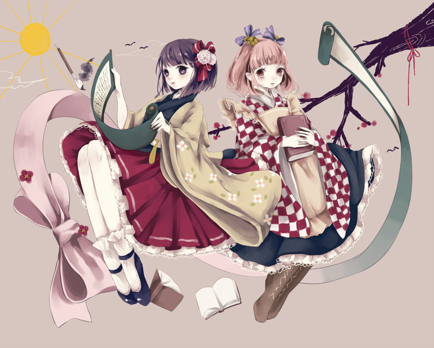 hieda no akyuu and motoori kosuzu (touhou) drawn by renka913