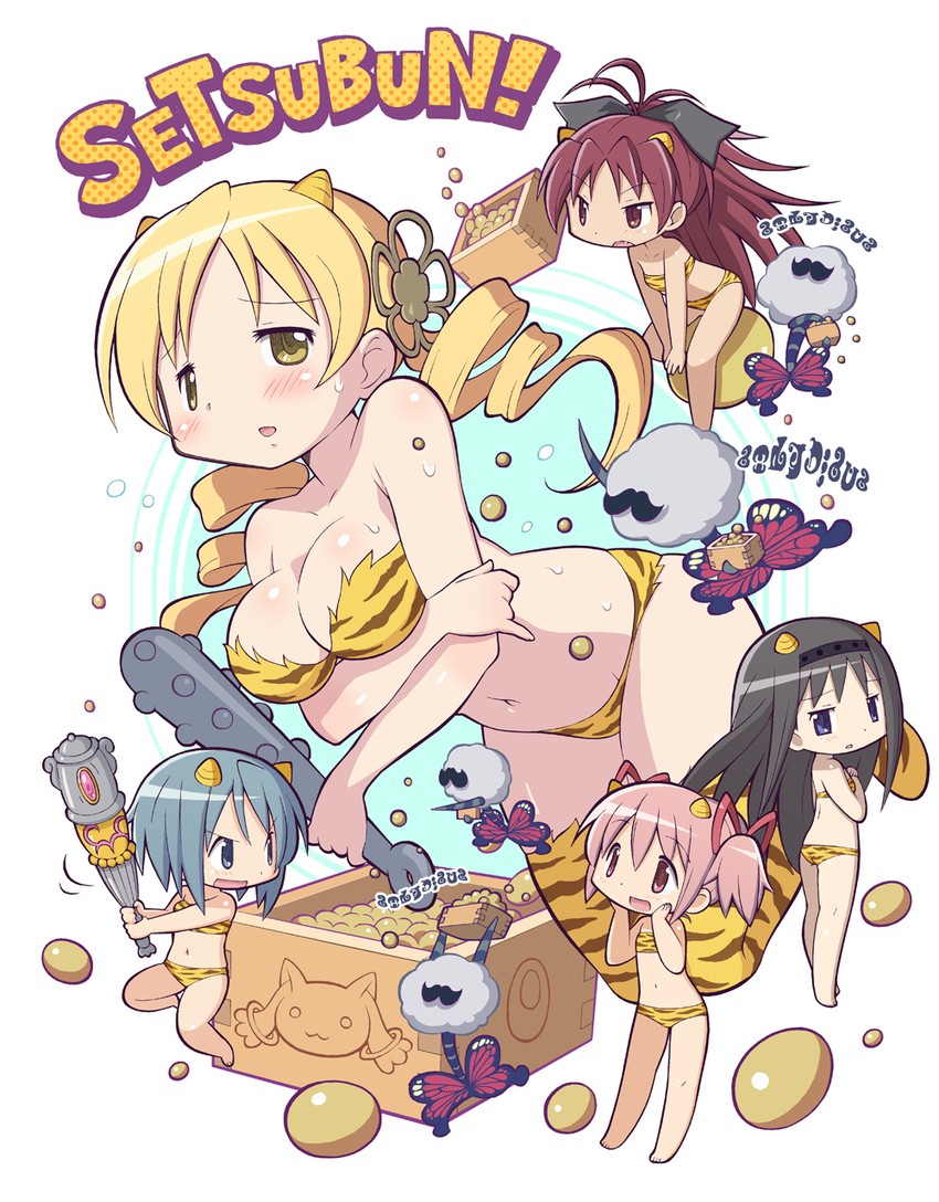 akemi homura, kaname madoka, miki sayaka, sakura kyoko, tomoe mami, and 2 more (mahou shoujo madoka magica) drawn by gecchu