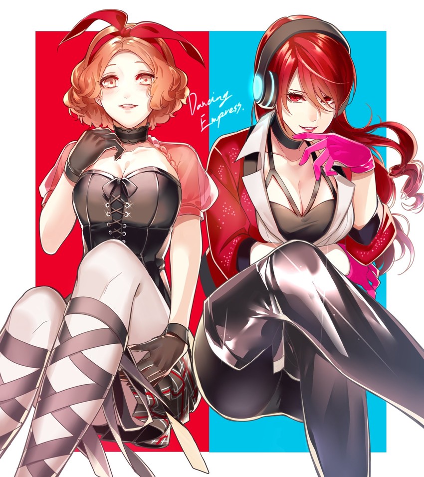 kirijou mitsuru and okumura haru (persona and 5 more) drawn by minami_kazuki_(hanbee)