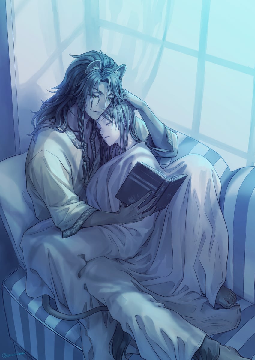 yuu and leona kingscholar (twisted wonderland) drawn by crowdance