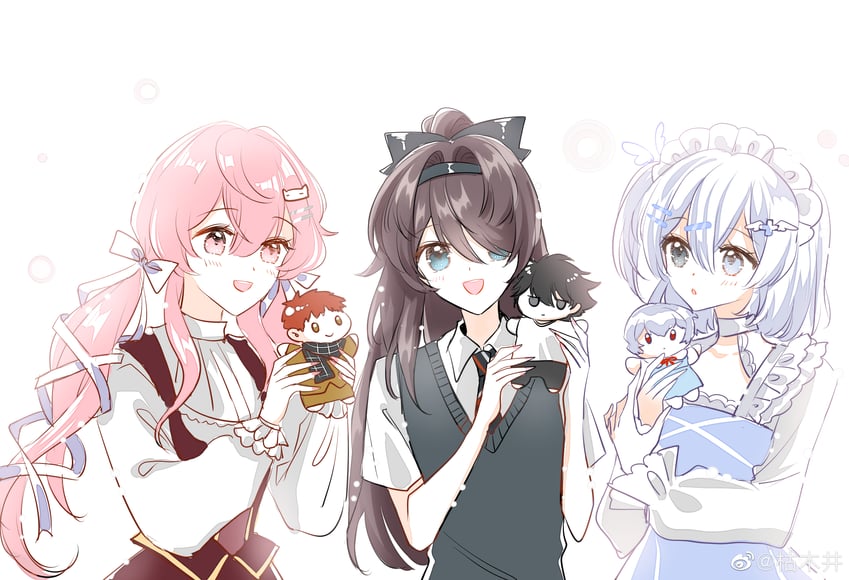 ayanami rei, emiya shirou, l, and momomiya shizuku (original and 4 more)