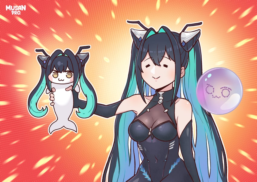 doro and little mermaid (goddess of victory: nikke and 1 more) drawn by musan_pro