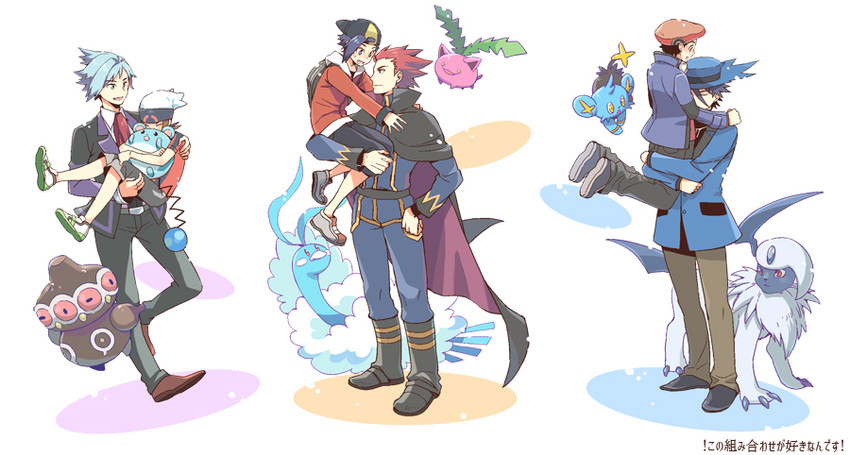 ethan, brendan, lucas, steven stone, absol, and 6 more (pokemon and 4 more) drawn by xichii