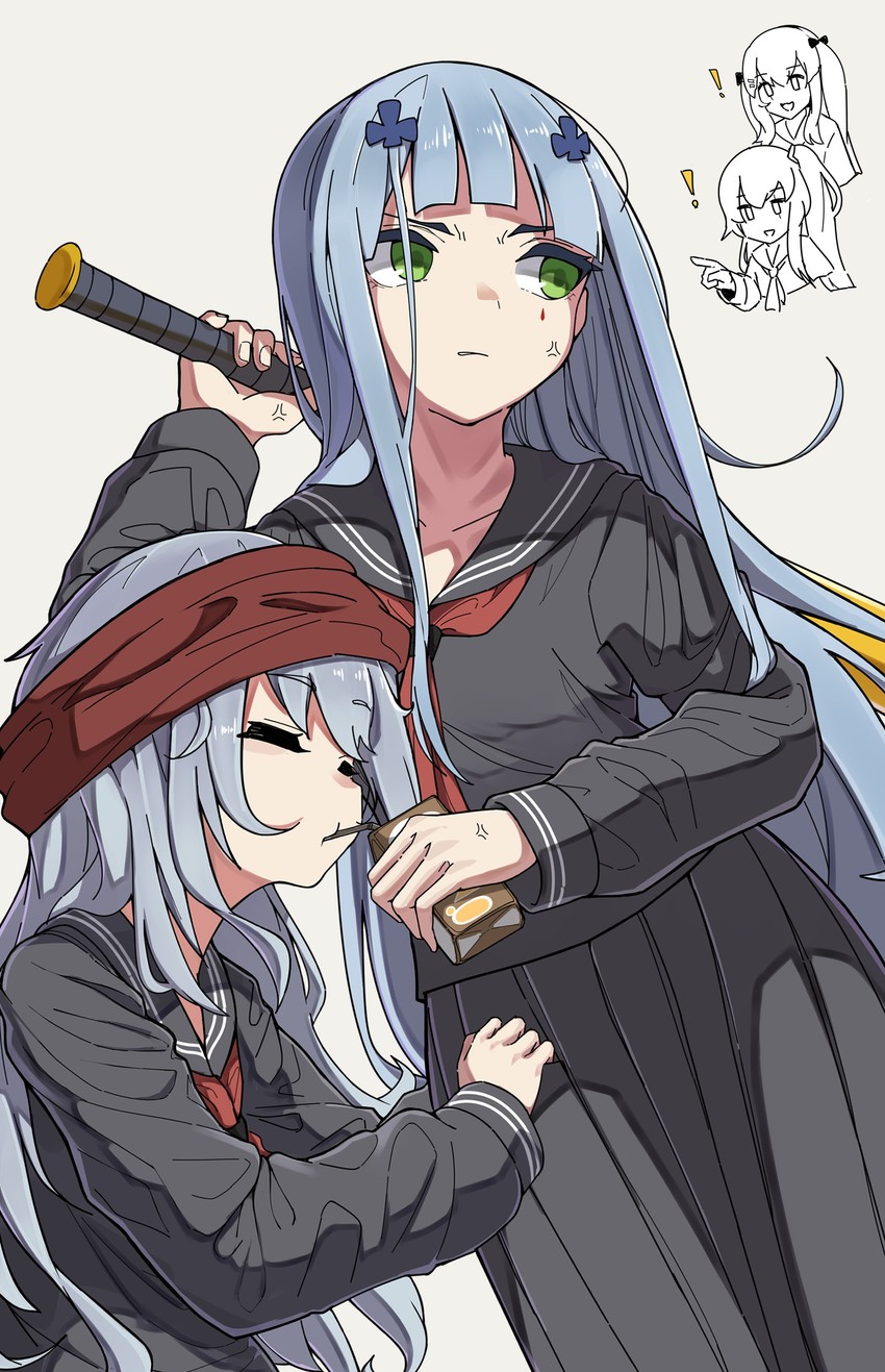 hk416, ump45, ump9, and g11 (girls' frontline) drawn by llpfmfc