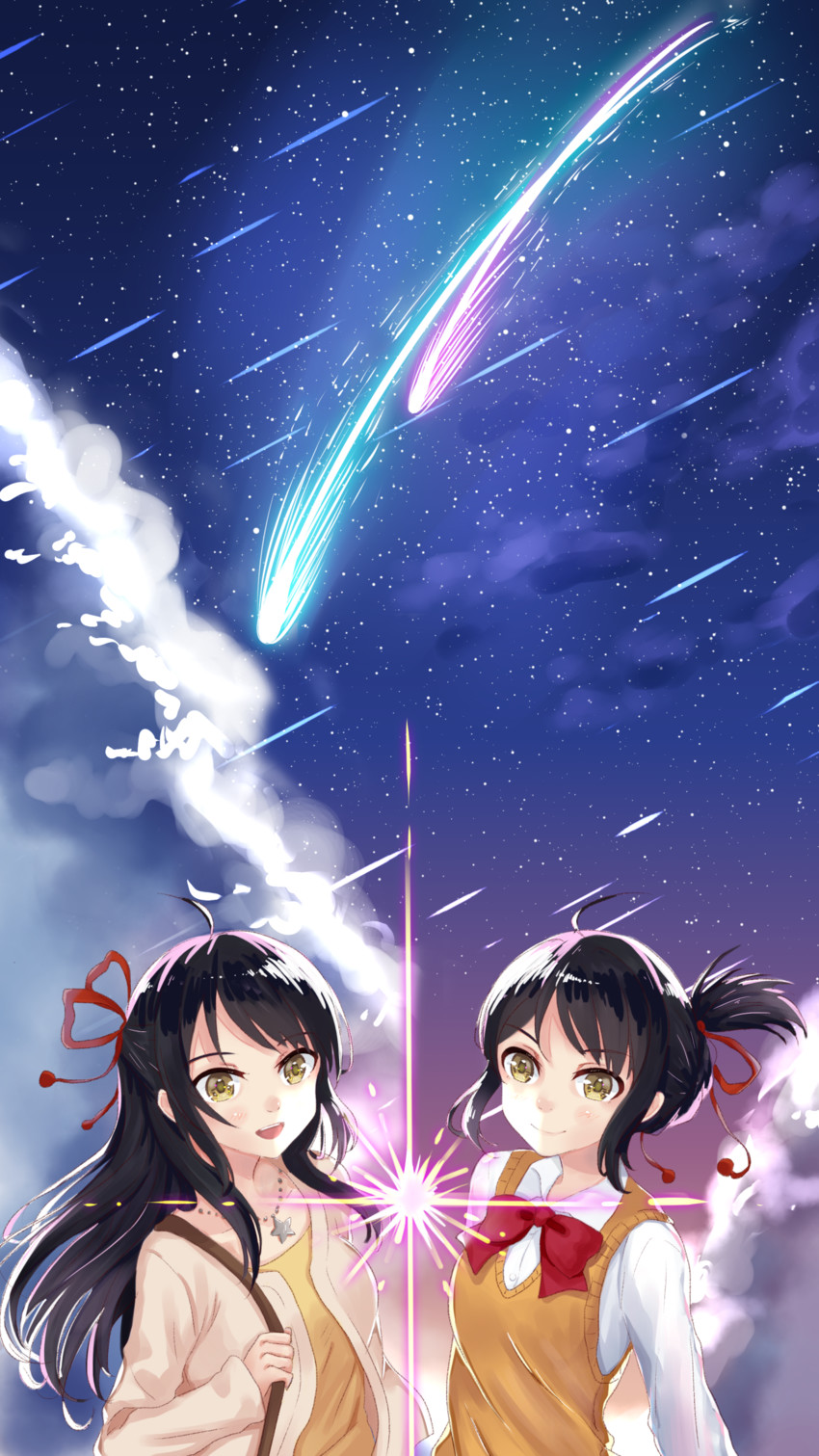 miyamizu mitsuha (kimi no na wa.) drawn by baozha_gangbi