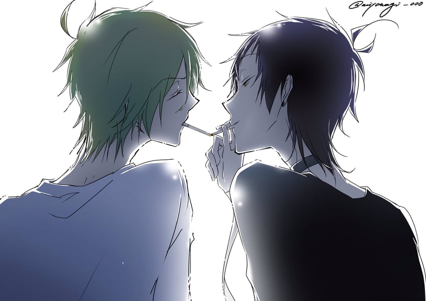 alicein mikuni and kamiya tsurugi (servamp) drawn by miyanagi_000