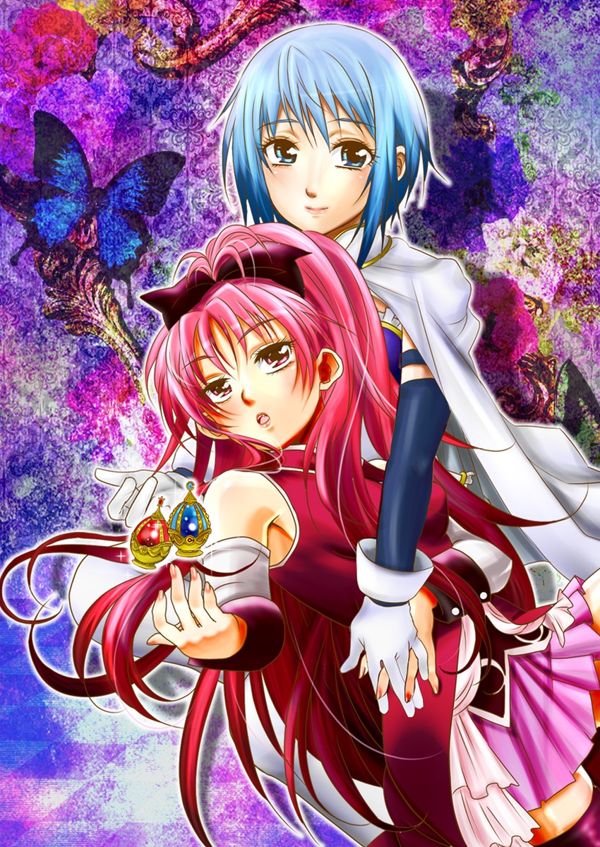 miki sayaka and sakura kyoko (mahou shoujo madoka magica) drawn by yukishiro_midori