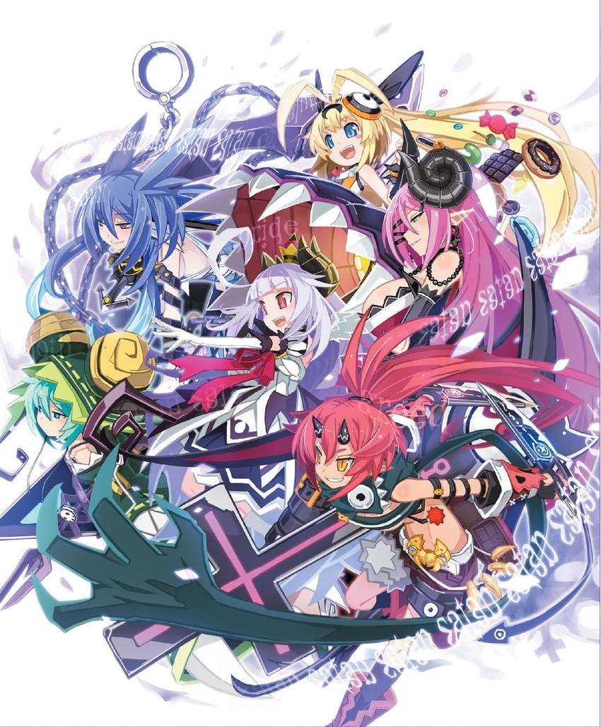ruche, levia, fegor, mammon, perpell, and 1 more (makai shin trillion) drawn by nanameda_kei