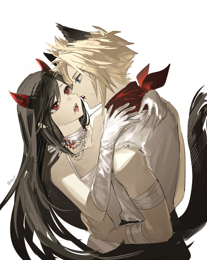 tifa lockhart and cloud strife (final fantasy and 2 more) drawn by duoj_ji