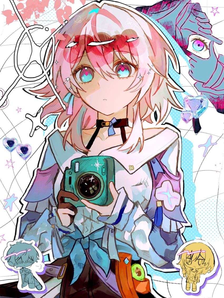 trailblazer, stelle, march 7th, and dan heng (honkai and 1 more) drawn by x431788
