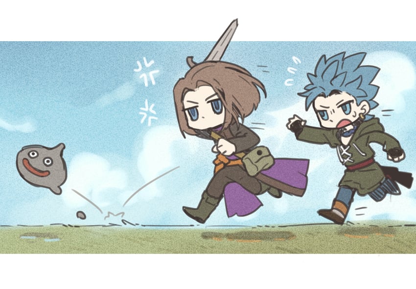 slime, hero, camus, and metal slime (dragon quest and 1 more) drawn by tie_fei_wu_mang_dashuai