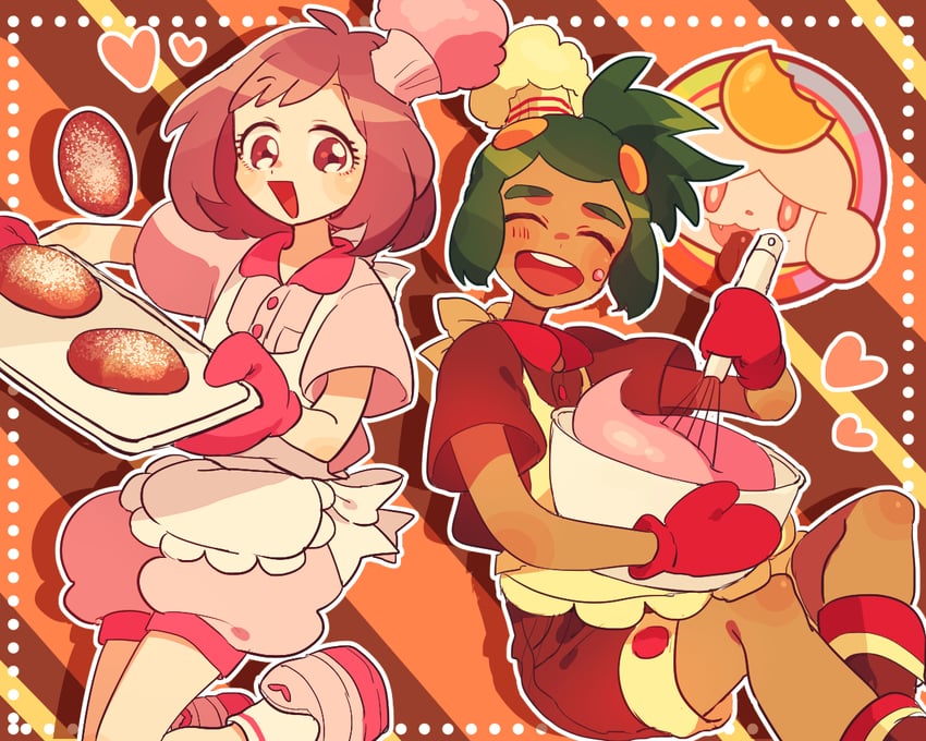 selene, hau, and slurpuff (pokemon and 1 more) drawn by sarami_(sa_rami30)