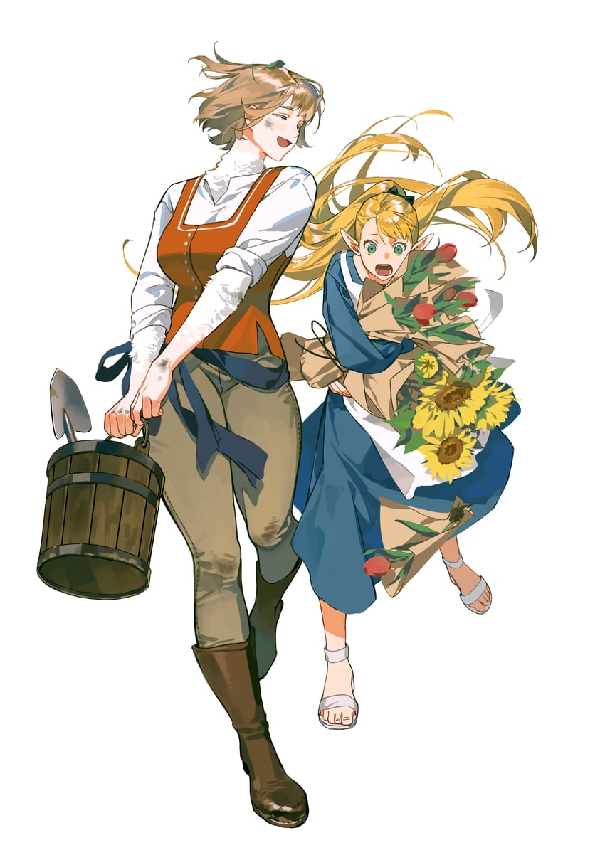 marcille donato and falin touden (dungeon meshi) drawn by fan_mu_zhang