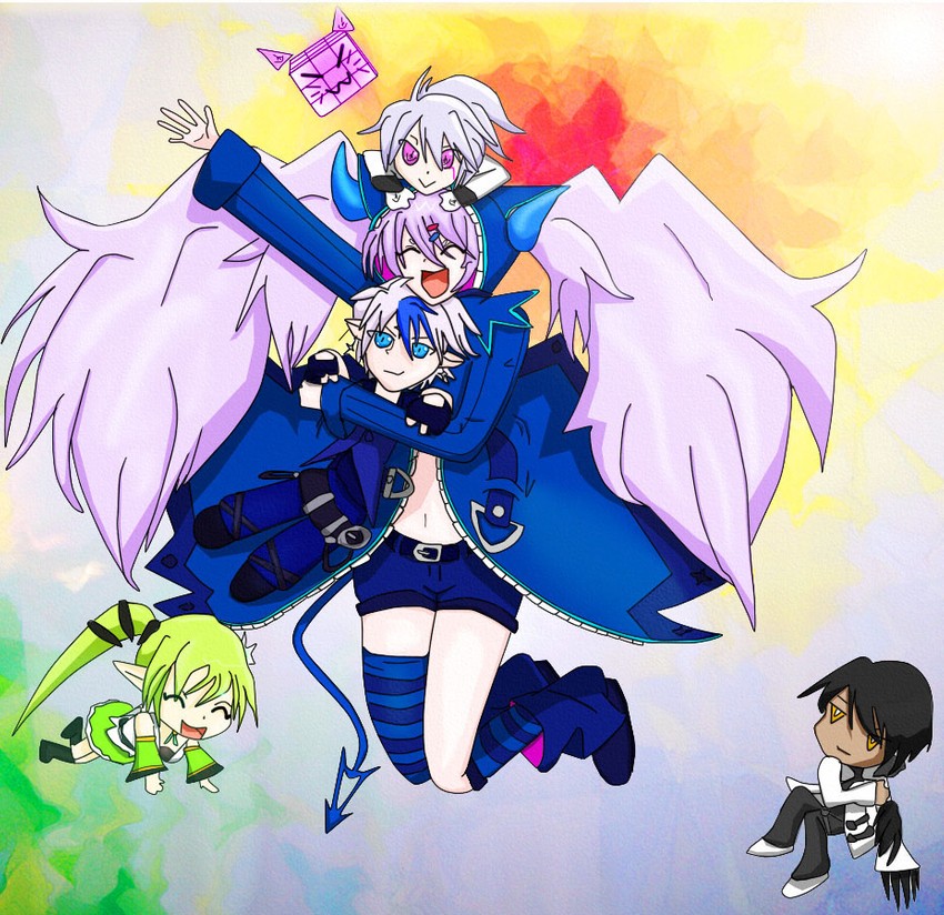rena erindel, luciela r. sourcream, raven cronwell, and ciel (elsword) drawn by june183