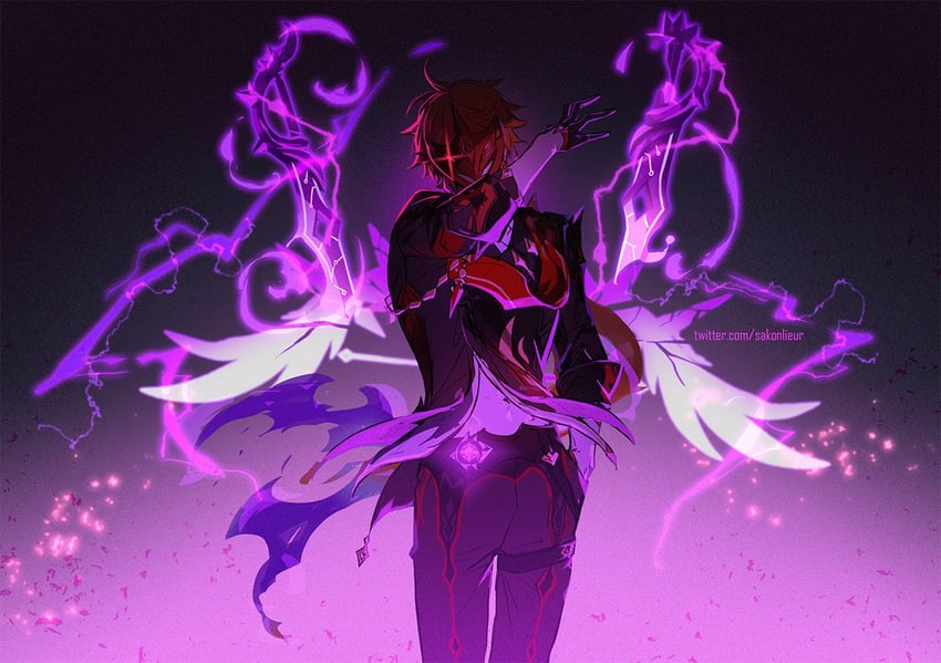 tartaglia (genshin impact) drawn by sakon04