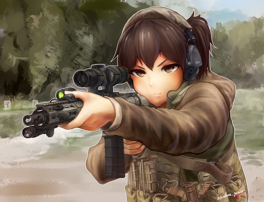 kaga and chris costa (kantai collection and 1 more) drawn by genso