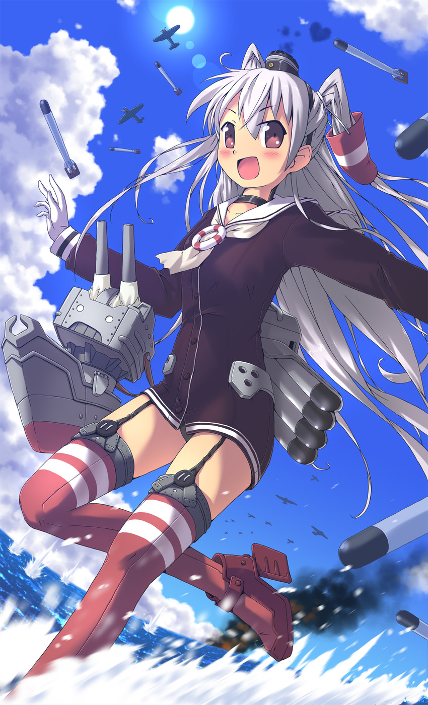 amatsukaze and rensouhou-kun (kantai collection) drawn by aki_(akisora_hiyori)