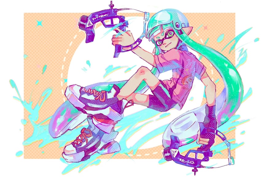 inkling player character and inkling girl (splatoon) drawn by gucandiyi52092