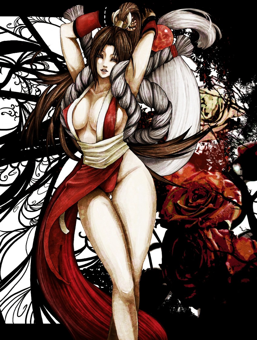 shiranui mai (the king of fighters and 1 more) drawn by hikitsu
