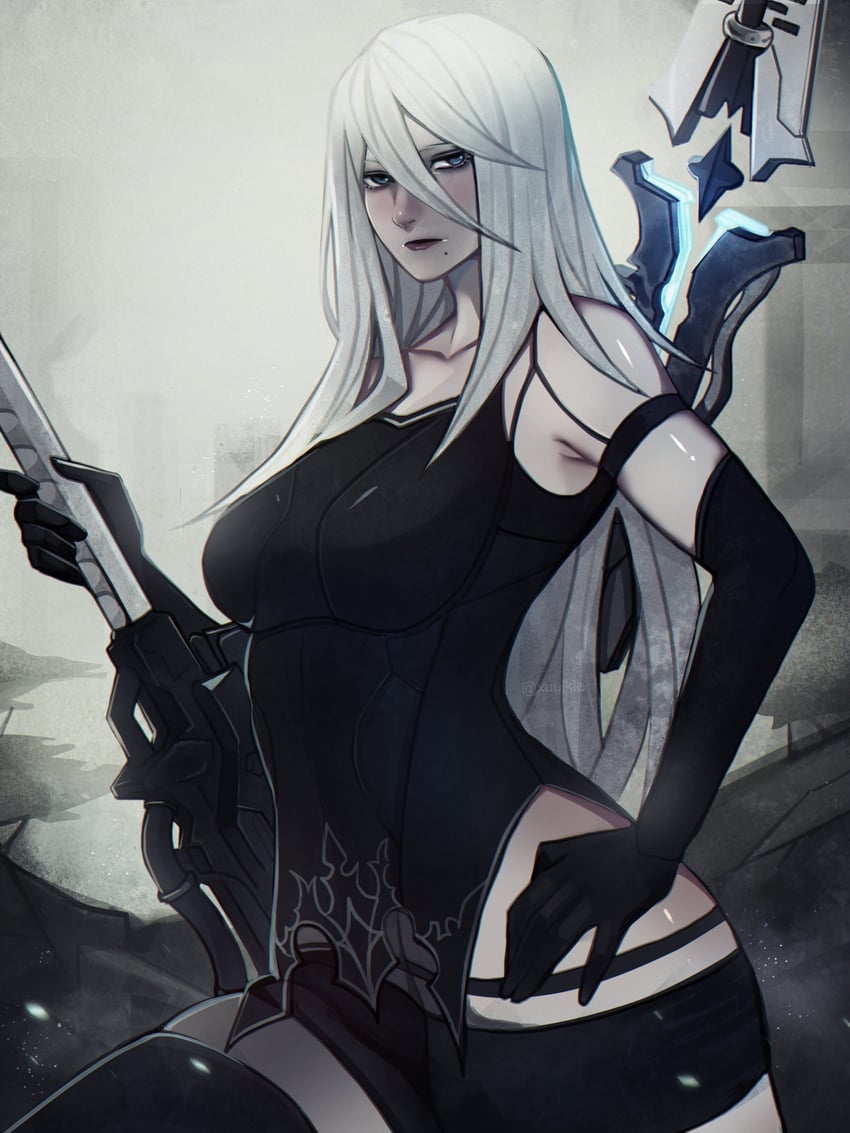 a2 (nier and 1 more) drawn by xuuikie_ashe
