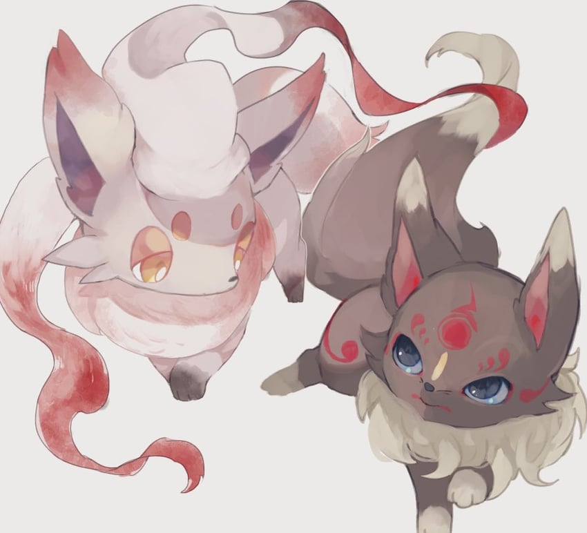 hisuian zorua (original and 1 more) drawn by sukinadake