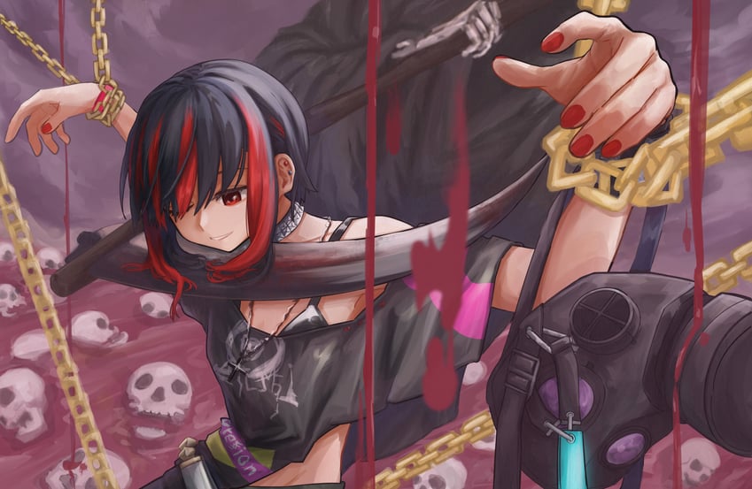 death and mikoto fubuki (heaven burns red) drawn by masumidashirasu