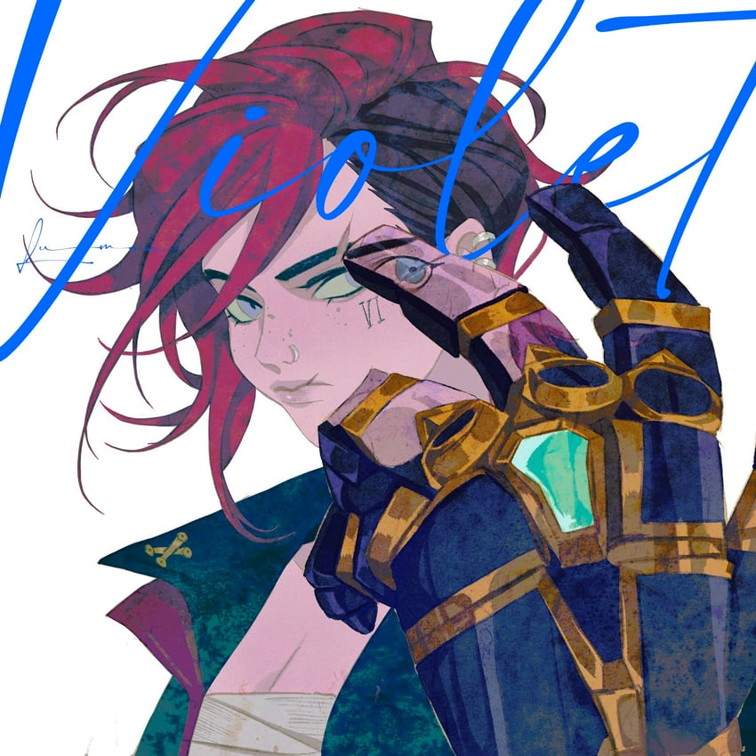 vi and arcane vi (league of legends and 1 more) drawn by luoman19921