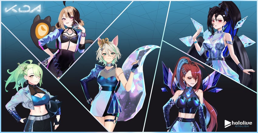 ceres fauna, nerissa ravencroft, gigi murin, cecilia immergreen, and elizabeth rose bloodflame (hololive and 2 more) drawn by daaku_(koizumi_arata), dasdokter, hoshi_usagi, keisea, and mittsu