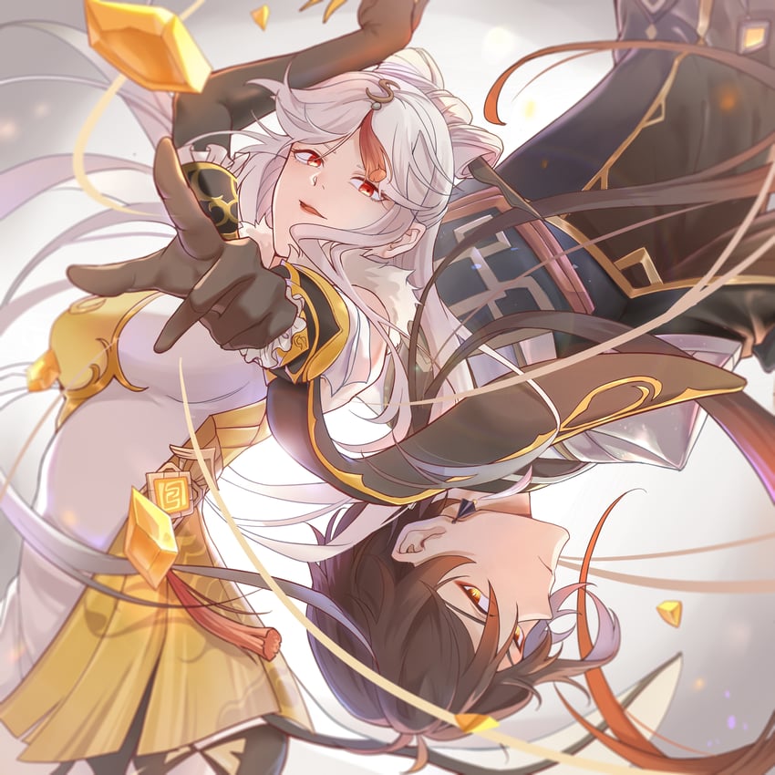 zhongli and ningguang (genshin impact) drawn by kalianabokalisi