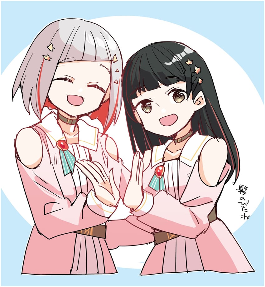 yugiri tsuzuri and sasaki kotoko (love live! and 2 more) drawn by kanduki_kamibukuro