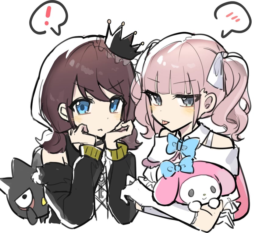 iseri nina, my melody, hina, and badtz-maru (girls band cry and 2 more) drawn by caigengen
