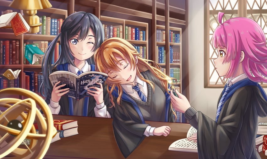 yuki setsuna, tennoji rina, and konoe kanata (love live! and 3 more) drawn by tsukimi_seiya