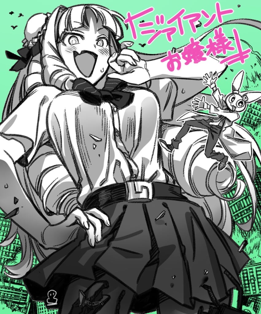 fujido oriko and dr. sebastian (giant ojou-sama) drawn by enim0chi