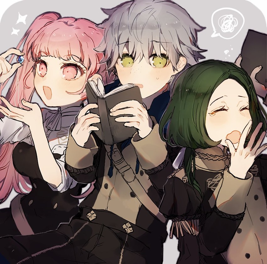 hilda valentine goneril, linhardt von hevring, and ashe ubert (fire emblem and 1 more) drawn by suke_(mo8460)