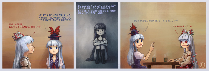 fujiwara no mokou and kamishirasawa keine (touhou) drawn by limfoman
