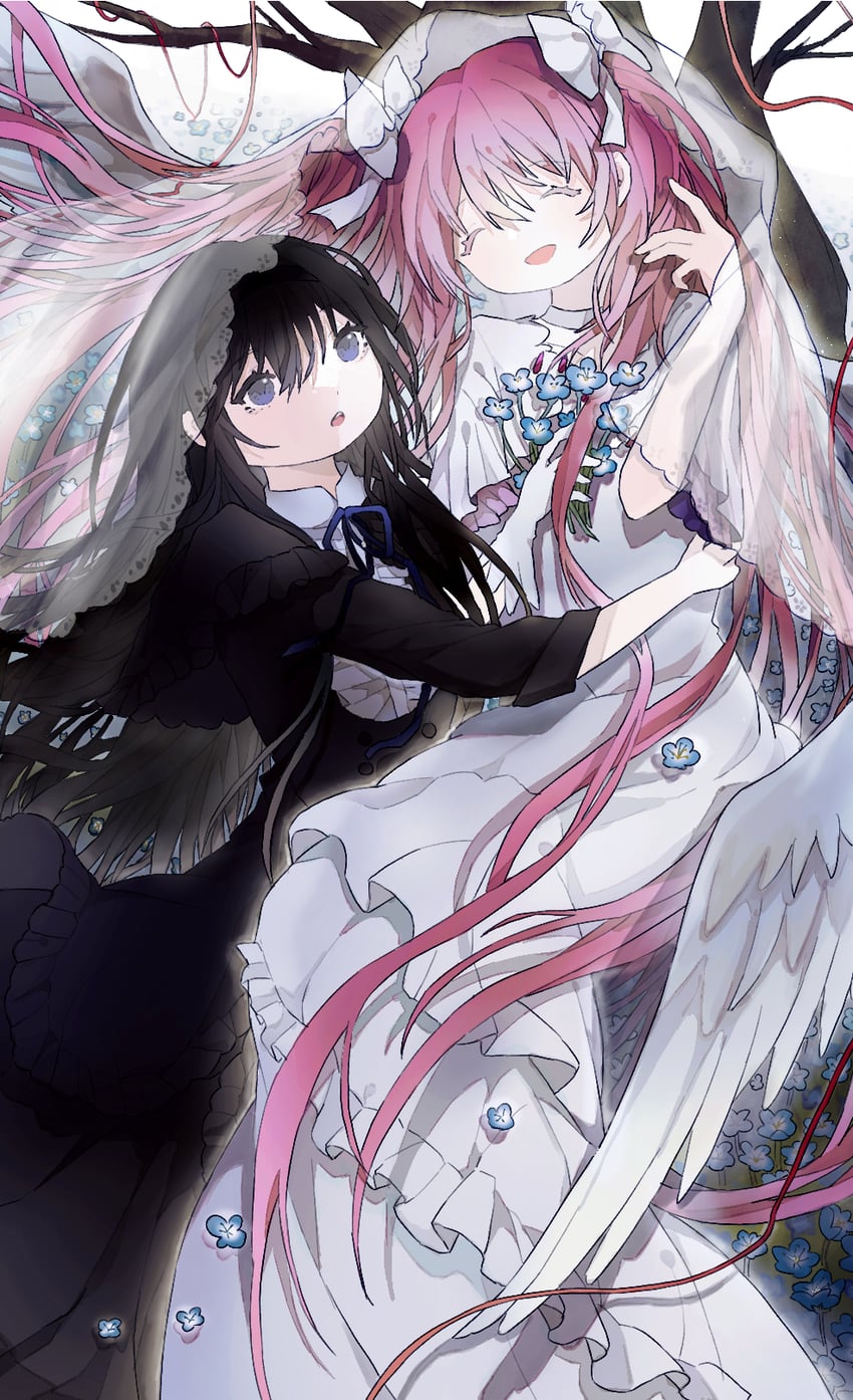 akemi homura, kaname madoka, and ultimate madoka (mahou shoujo madoka magica and 1 more) drawn by winbow