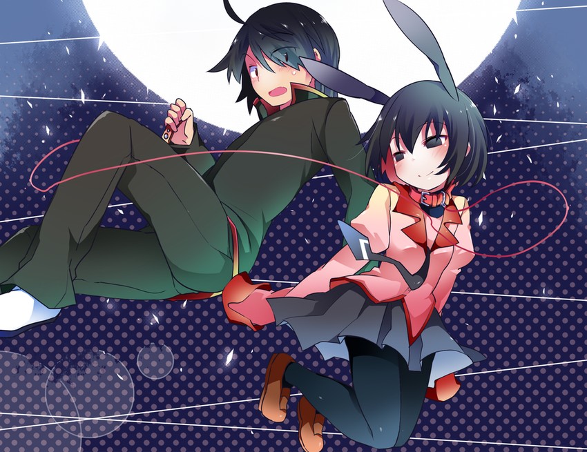araragi koyomi and oshino ougi (monogatari) drawn by hammer_(sunset_beach)