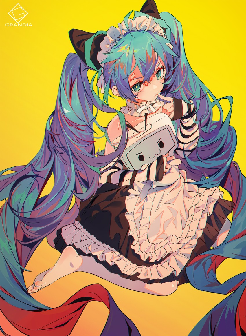 hatsune miku and xiao dianshi (vocaloid and 1 more) drawn by grandia_lee